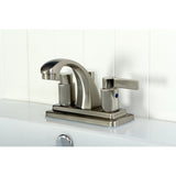 NuvoFusion Double-Handle 3-Hole Deck Mount 4-Inch Centerset Bathroom Faucet with Pop-Up Drain