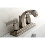 NuvoFusion Double-Handle 3-Hole Deck Mount 4-Inch Centerset Bathroom Faucet with Pop-Up Drain