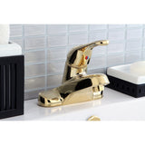 Wyndham Single-Handle 3-Hole Deck Mount 4-Inch Centerset Bathroom Faucet with Brass Pop-Up