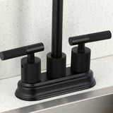 Convergent Two-Handle 2-Hole Deck Mount Bar Faucet with Knurled Handle