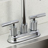 Convergent Two-Handle 2-Hole Deck Mount Bar Faucet with Knurled Handle