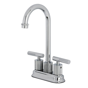 Convergent Two-Handle 2-Hole Deck Mount Bar Faucet with Knurled Handle