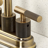 Convergent Two-Handle 2-Hole Deck Mount Bar Faucet with Knurled Handle