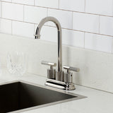 Convergent Two-Handle 2-Hole Deck Mount Bar Faucet with Knurled Handle