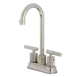 Convergent Two-Handle 2-Hole Deck Mount Bar Faucet with Knurled Handle