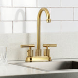 Convergent Two-Handle 2-Hole Deck Mount Bar Faucet with Knurled Handle