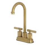 Convergent Two-Handle 2-Hole Deck Mount Bar Faucet with Knurled Handle