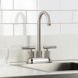 Convergent Two-Handle 2-Hole Deck Mount Bar Faucet with Knurled Handle