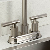 Convergent Two-Handle 2-Hole Deck Mount Bar Faucet with Knurled Handle