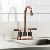 Convergent Two-Handle 2-Hole Deck Mount Bar Faucet with Knurled Handle