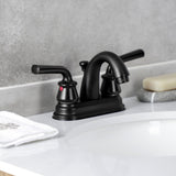 Restoration Double-Handle 3-Hole Deck Mount 4-Inch Centerset Bathroom Faucet with Pop-Up Drain