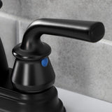 Restoration Double-Handle 3-Hole Deck Mount 4-Inch Centerset Bathroom Faucet with Pop-Up Drain