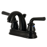 Restoration Double-Handle 3-Hole Deck Mount 4-Inch Centerset Bathroom Faucet with Pop-Up Drain