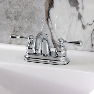 Vintage Double-Handle 3-Hole Deck Mount 4-Inch Centerset Bathroom Faucet with Pop-Up Drain