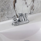 Vintage Double-Handle 3-Hole Deck Mount 4-Inch Centerset Bathroom Faucet with Pop-Up Drain