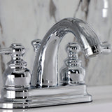 Vintage Double-Handle 3-Hole Deck Mount 4-Inch Centerset Bathroom Faucet with Pop-Up Drain