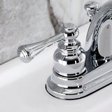 Vintage Double-Handle 3-Hole Deck Mount 4-Inch Centerset Bathroom Faucet with Pop-Up Drain