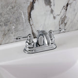 Knight Double-Handle 3-Hole Deck Mount 4-Inch Centerset Bathroom Faucet with Pop-Up Drain