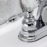 Knight Double-Handle 3-Hole Deck Mount 4-Inch Centerset Bathroom Faucet with Pop-Up Drain