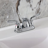 Restoration Double-Handle 3-Hole Deck Mount 4-Inch Centerset Bathroom Faucet with Pop-Up Drain