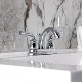 Restoration Double-Handle 3-Hole Deck Mount 4-Inch Centerset Bathroom Faucet with Pop-Up Drain