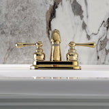 Vintage Double-Handle 3-Hole Deck Mount 4-Inch Centerset Bathroom Faucet with Pop-Up Drain