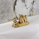 Vintage Double-Handle 3-Hole Deck Mount 4-Inch Centerset Bathroom Faucet with Pop-Up Drain