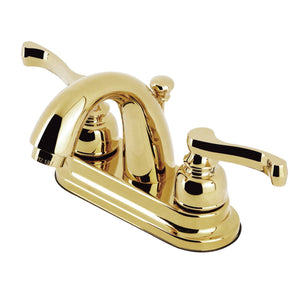 Two-Handle 3-Hole Deck Mount 4" Centerset Bathroom Faucet with Brass Pop-Up