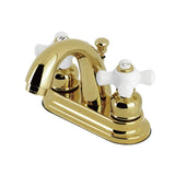 Restoration Double-Handle 3-Hole Deck Mount 4-Inch Centerset Bathroom Faucet with Pop-Up Drain