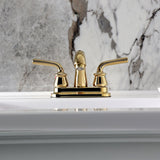 Restoration Double-Handle 3-Hole Deck Mount 4-Inch Centerset Bathroom Faucet with Pop-Up Drain