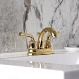 Restoration Double-Handle 3-Hole Deck Mount 4-Inch Centerset Bathroom Faucet with Pop-Up Drain