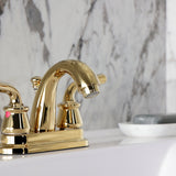 Restoration Double-Handle 3-Hole Deck Mount 4-Inch Centerset Bathroom Faucet with Pop-Up Drain