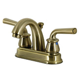 Restoration Double-Handle 3-Hole Deck Mount 4-Inch Centerset Bathroom Faucet with Pop-Up Drain