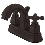 Restoration Double-Handle 3-Hole Deck Mount 4-Inch Centerset Bathroom Faucet with Pop-Up Drain