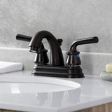 Restoration Double-Handle 3-Hole Deck Mount 4-Inch Centerset Bathroom Faucet with Pop-Up Drain