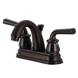 Restoration Double-Handle 3-Hole Deck Mount 4-Inch Centerset Bathroom Faucet with Pop-Up Drain