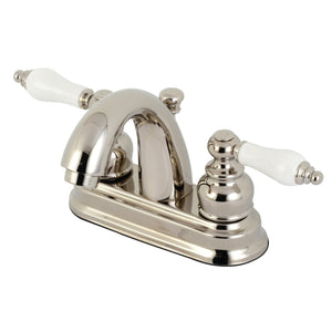 Restoration Double-Handle 3-Hole Deck Mount 4-Inch Centerset Bathroom Faucet with Pop-Up Drain