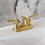 Restoration Double-Handle 3-Hole Deck Mount 4-Inch Centerset Bathroom Faucet with Pop-Up Drain