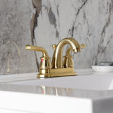 Restoration Double-Handle 3-Hole Deck Mount 4-Inch Centerset Bathroom Faucet with Pop-Up Drain