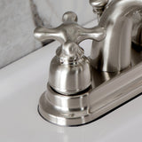 Restoration Double-Handle 3-Hole Deck Mount 4-Inch Centerset Bathroom Faucet with Pop-Up Drain