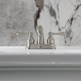 Vintage Double-Handle 3-Hole Deck Mount 4-Inch Centerset Bathroom Faucet with Pop-Up Drain