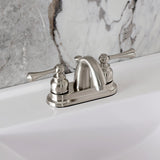 Vintage Double-Handle 3-Hole Deck Mount 4-Inch Centerset Bathroom Faucet with Pop-Up Drain