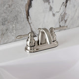 Knight Double-Handle 3-Hole Deck Mount 4-Inch Centerset Bathroom Faucet with Pop-Up Drain