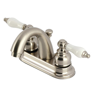 Restoration Double-Handle 3-Hole Deck Mount 4-Inch Centerset Bathroom Faucet with Pop-Up Drain