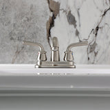 Restoration Double-Handle 3-Hole Deck Mount 4-Inch Centerset Bathroom Faucet with Pop-Up Drain