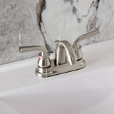 Restoration Double-Handle 3-Hole Deck Mount 4-Inch Centerset Bathroom Faucet with Pop-Up Drain