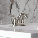 Restoration Double-Handle 3-Hole Deck Mount 4-Inch Centerset Bathroom Faucet with Pop-Up Drain