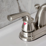 Restoration Double-Handle 3-Hole Deck Mount 4-Inch Centerset Bathroom Faucet with Pop-Up Drain