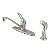 Wyndham One-Handle 4-Hole 8" Centerset Kitchen Faucet with Side Sprayer