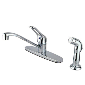 Wyndham One-Handle 4-Hole 8" Centerset Kitchen Faucet with Side Sprayer